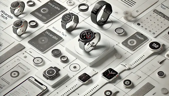 DALL·E 2024-11-15 11.20.42 - A high-resolution visual showcasing wearable tech devices lik