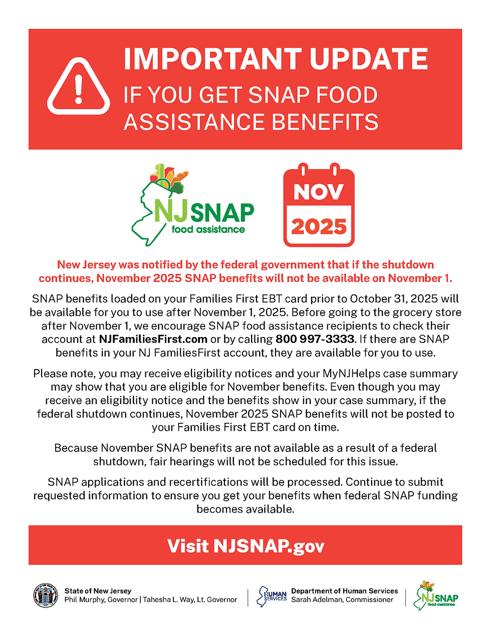 IMPORTANT UPDATE IF YOU GET SNAP FOOD ASSISTANCE BENEFITS