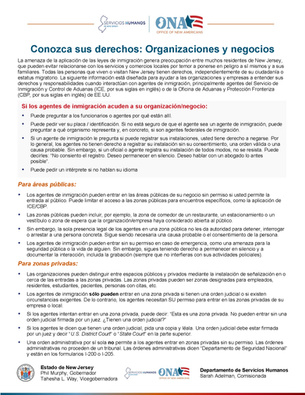Conozca sus derechos: Organizaciones y negocios
