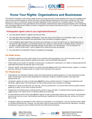 Know Your Rights: Organizations and Businesses