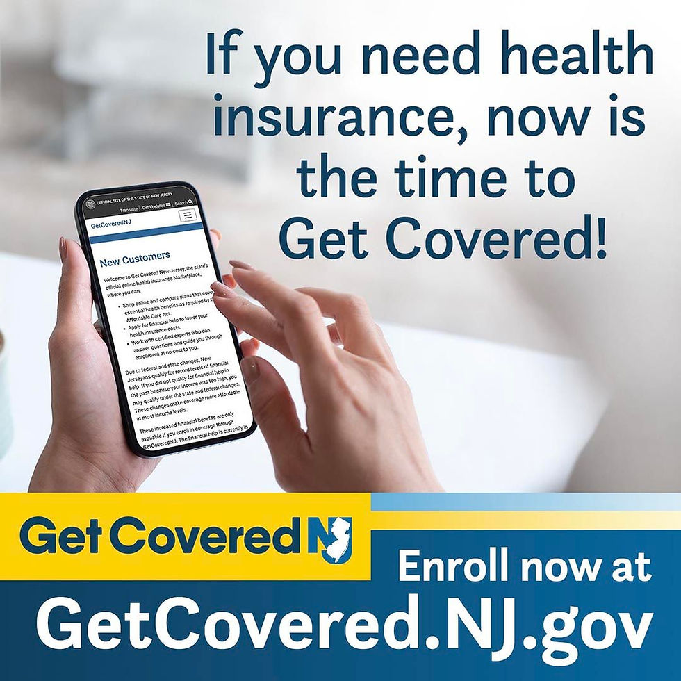 Get Covered NJ - Open Enrollment for 1/1/2026, ends 12/31