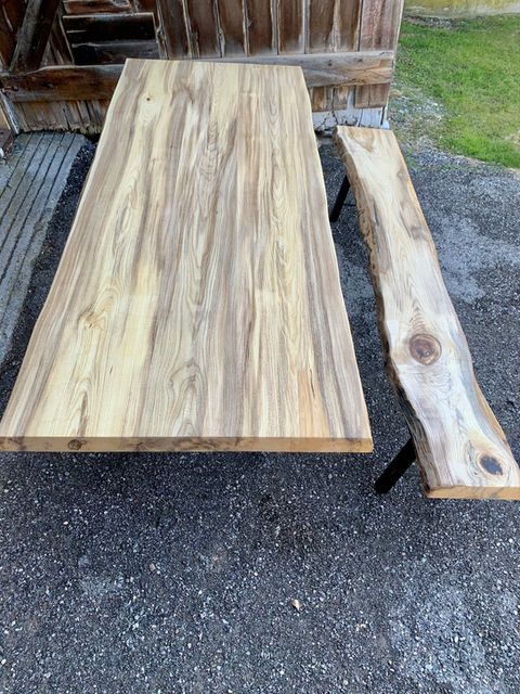 live edge wood picnic table