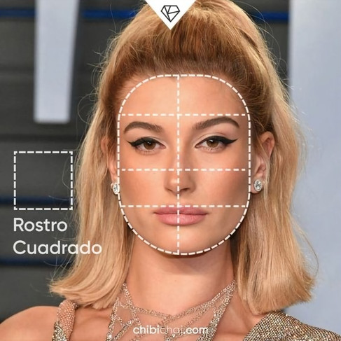 Mujer con rostro cuadrado