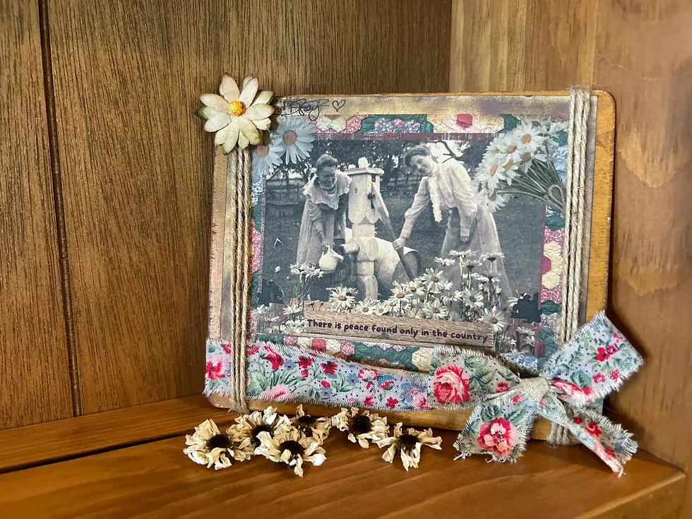 Thumbnail: Antique Inspired Postcard in Wood Make-Do Frame