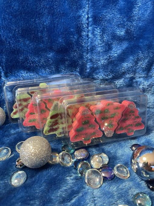 Christmas Tree Shape Wax Melts - 1 x 3 Pack 60ml. You Choose Scent & Colour