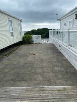 Looking back over the patio are