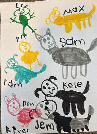 Drawing of all the characters