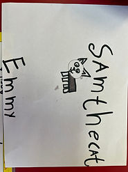 Child drawing of Sam the Cat