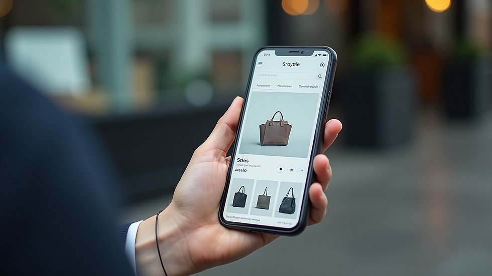 Close-up view of a smartphone displaying an online store homepage