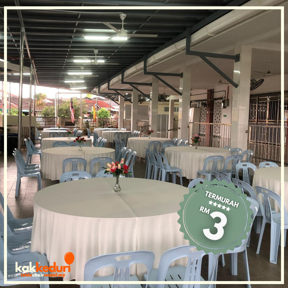 Kak Kenduri customer event 1 — table and chair setup