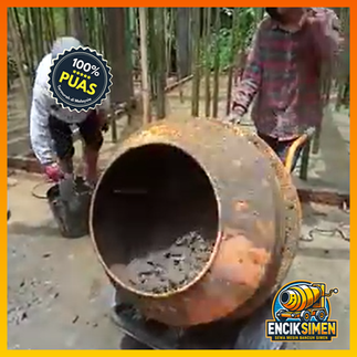 Cement mixer machine on a construction site in Malaysia