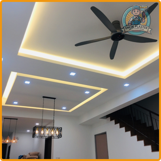 Modern ceiling with step plaster ceiling in Kajang condo