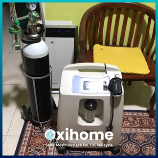 Home oxygen concentrator machine rental setup in Puchong, Malaysia