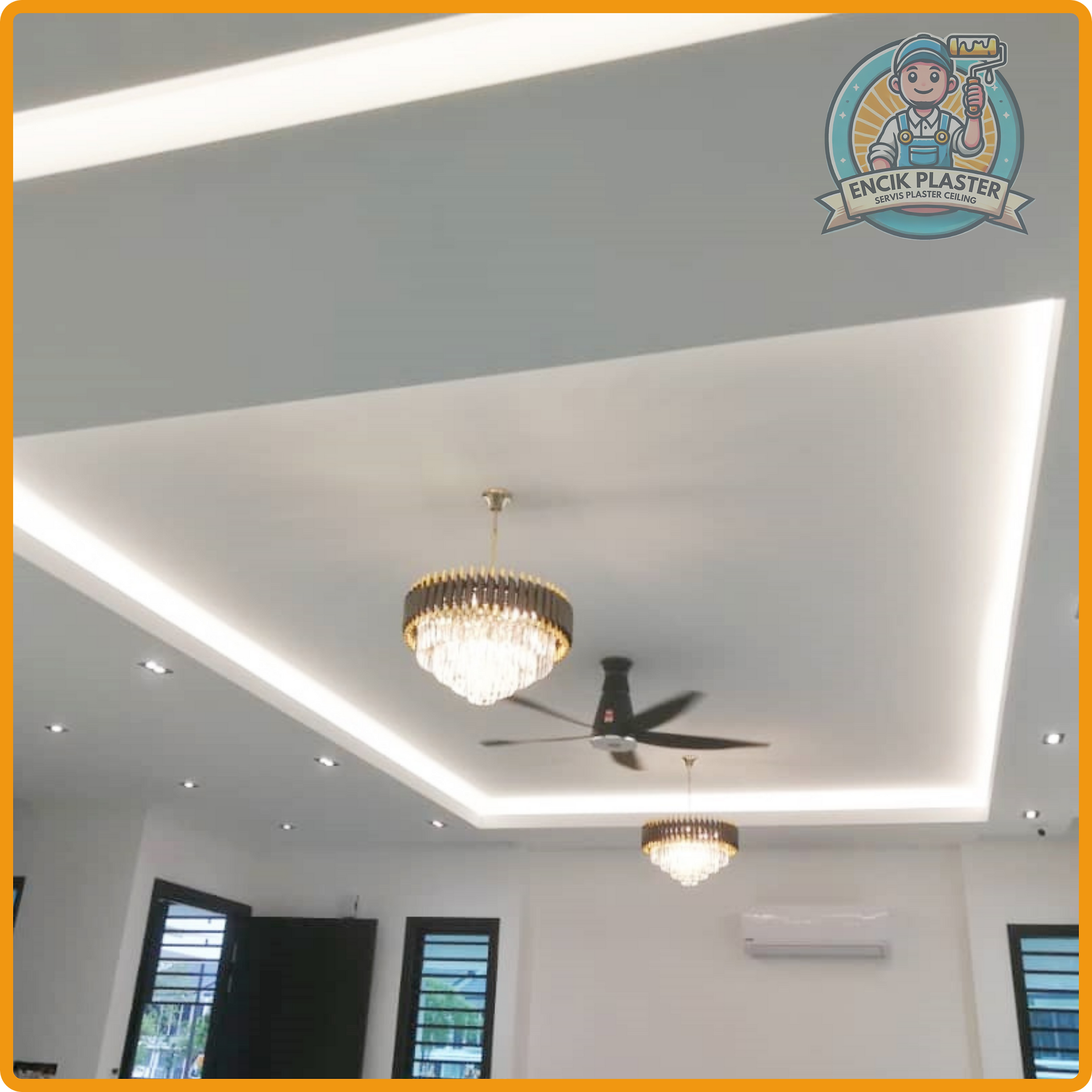 Plaster ceiling in JB with hidden LED lights