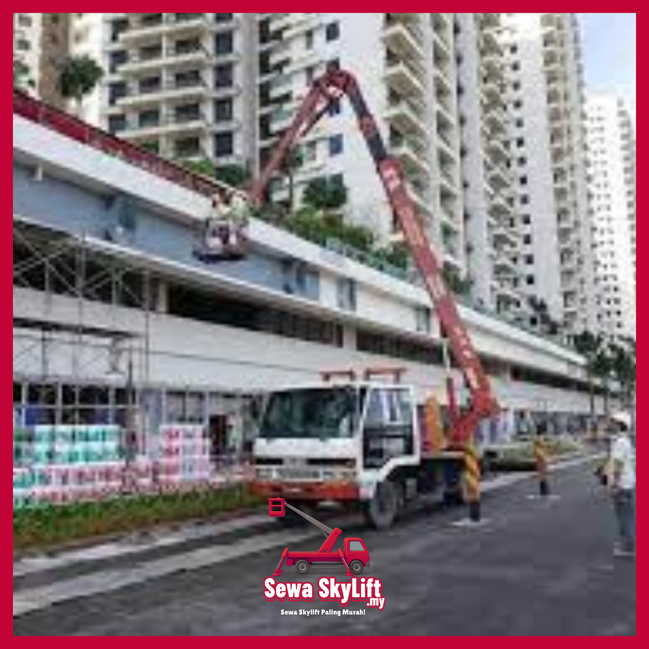 Rent skylift Selangor 45m for telecom tower upgrade