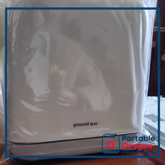 Oxygen concentrator supplies including filters, tubing, and extra humidifier bottles.