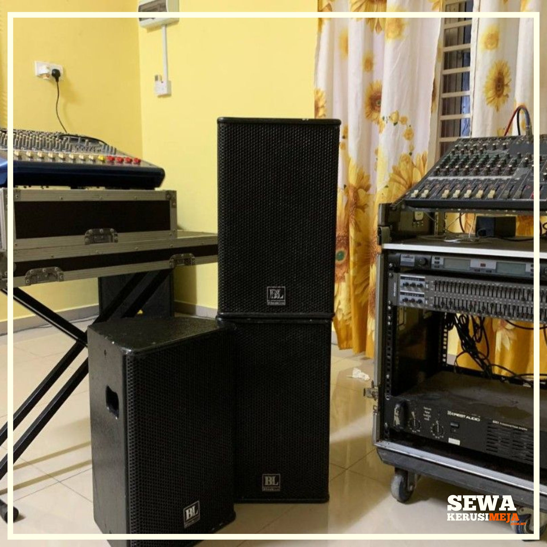 Portable PA system with mic and tripod stand in Shah Alam event