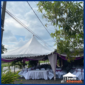 Khemah transparent dengan lampu gantung untuk event