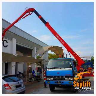 Lorry mounted skylift used for utility maintenance