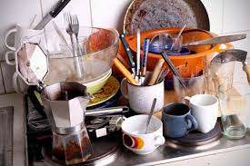 Unwashed Dishes a Common Senario