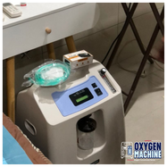 Oxygen concentrator machine next to patient recovering from surgery