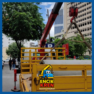 Lorry crane 10 ton Perak untuk tapak pembinaan rumah banglo