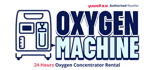 Oxygen concentrator machine for home use with nasal cannula attached