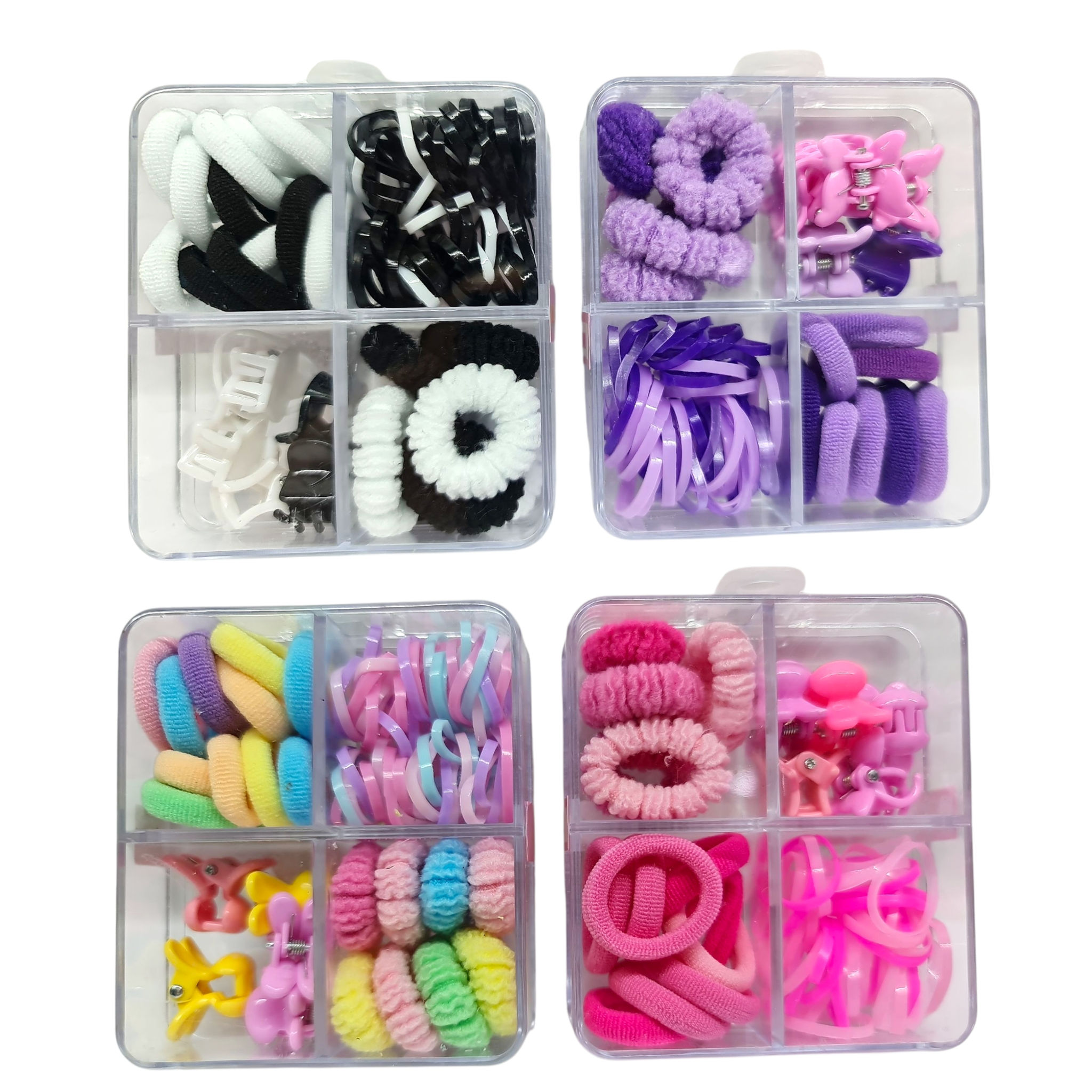 Set de colitas mini broches gomitas Cajitas de Plástico c/u.