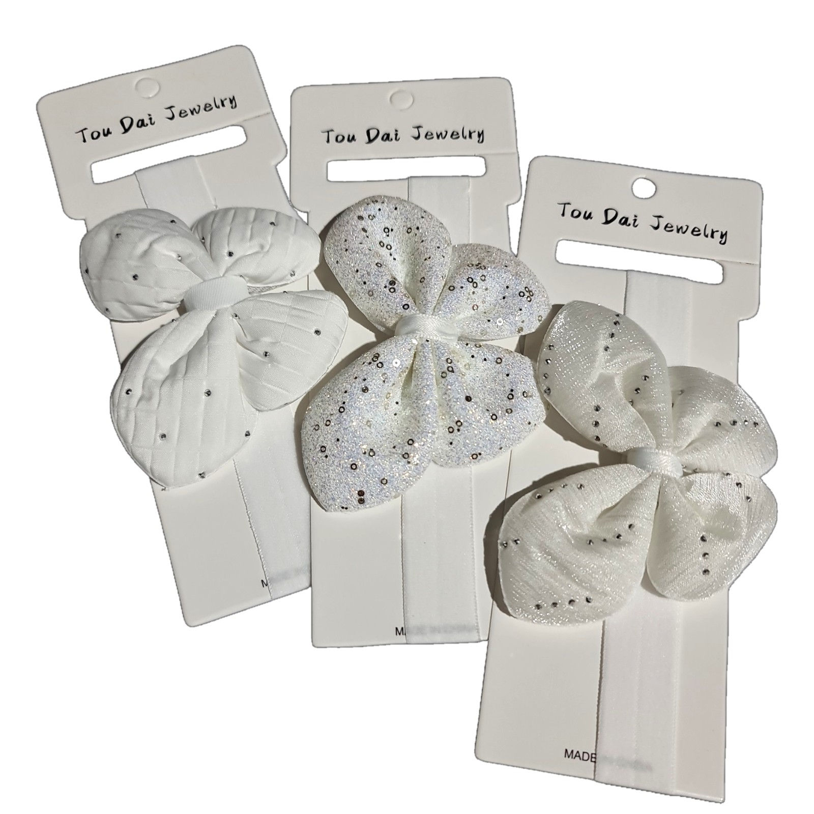 Vinchas para nena blanco con aplique de mariposa 