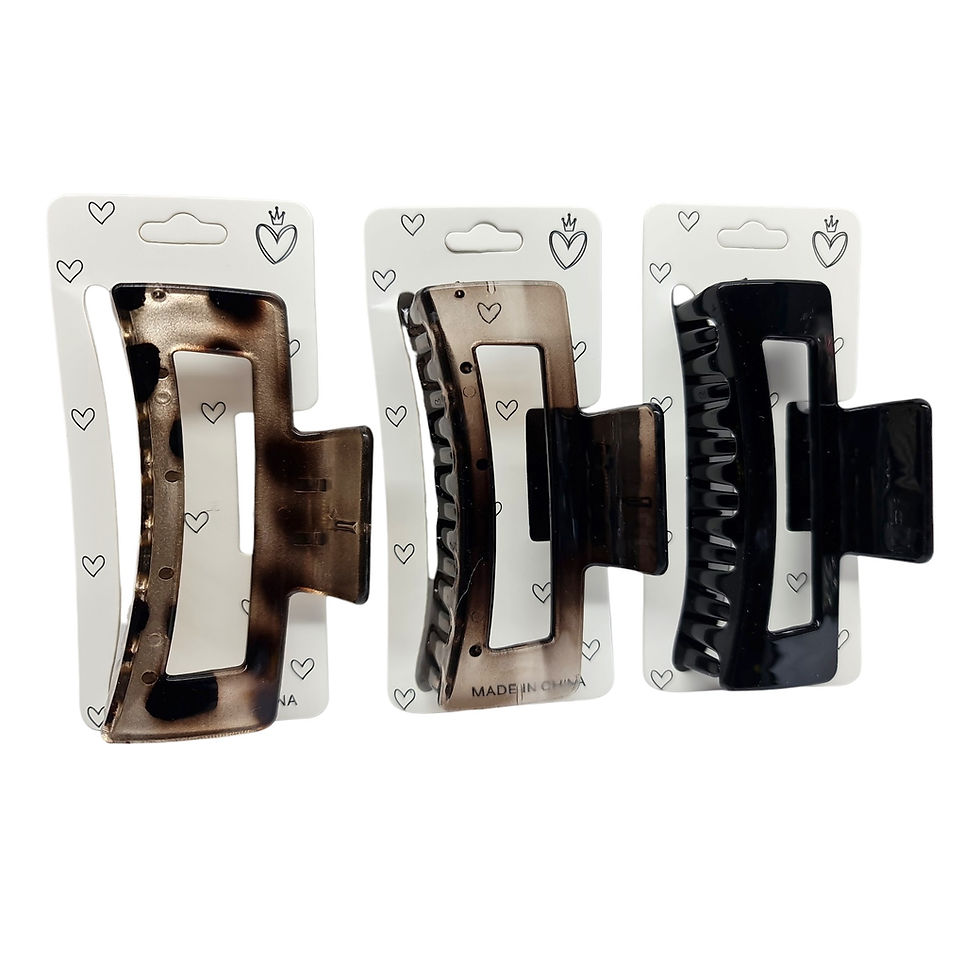 Miniatura: Broches para pelo rectangular calados Grande 10.5cm C/u