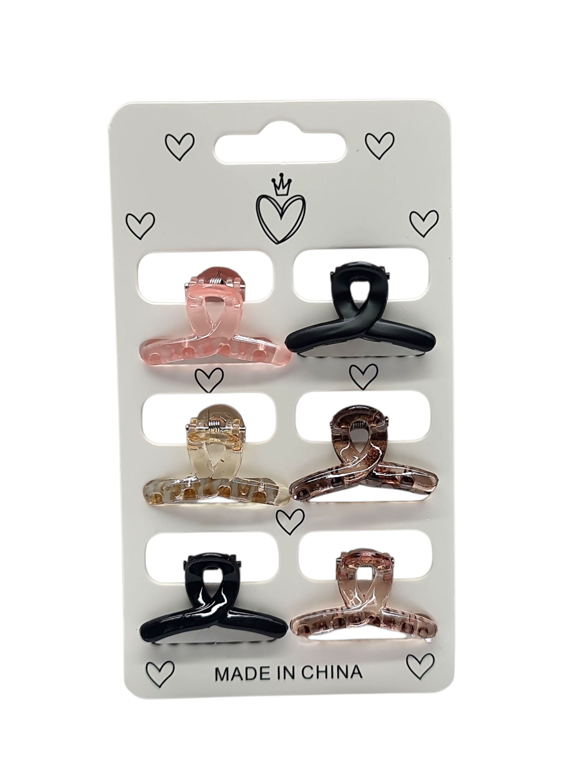 Broches mini para pelo media luna 🌛 blister x 6 unidades 