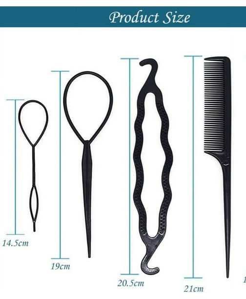 Miniatura: kit de 4 para hacer moños peinado trenzado DIY para mujeres y niñas