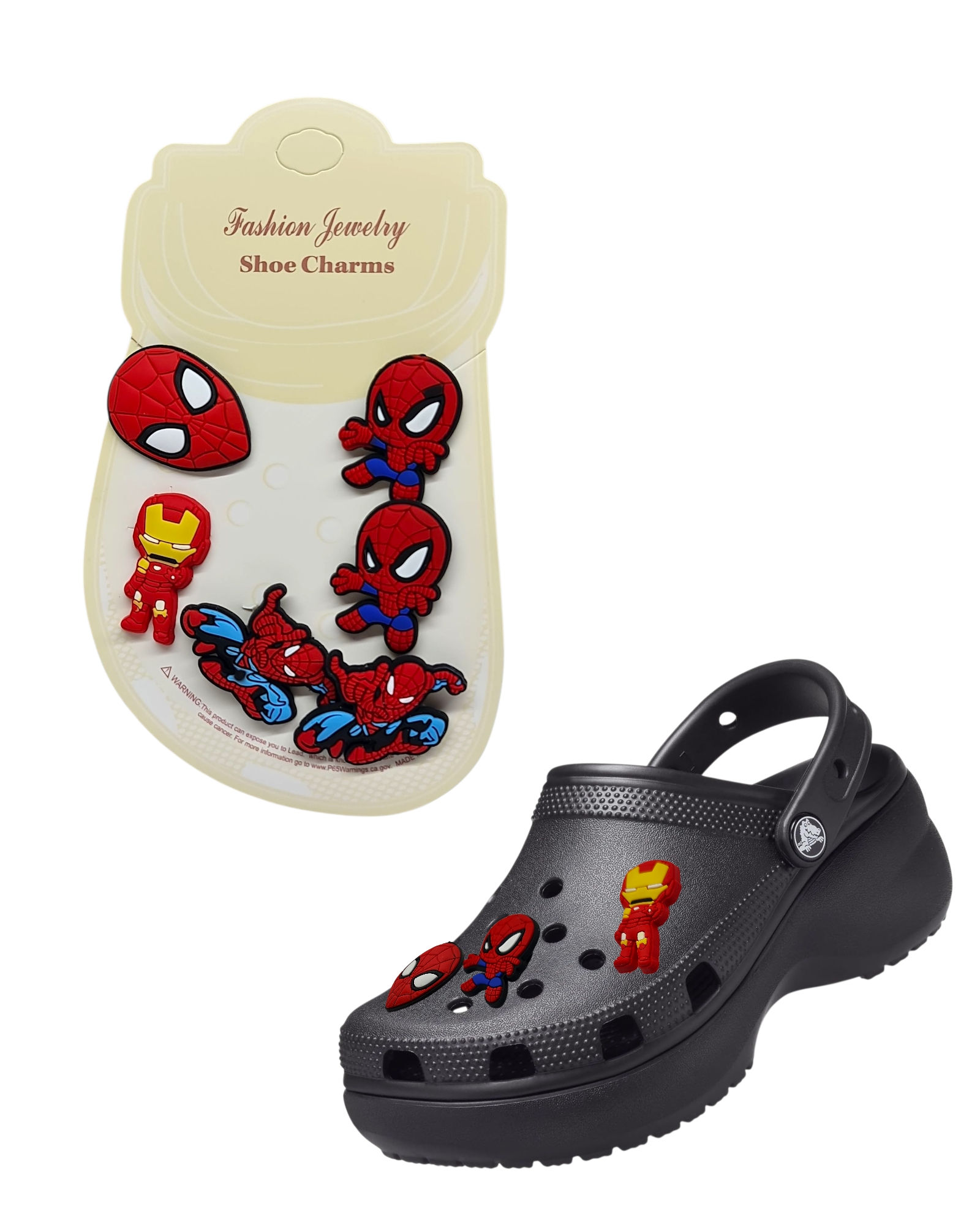 Charms Pin accesorios para Crocs Hombre Araña  Animados Blister 