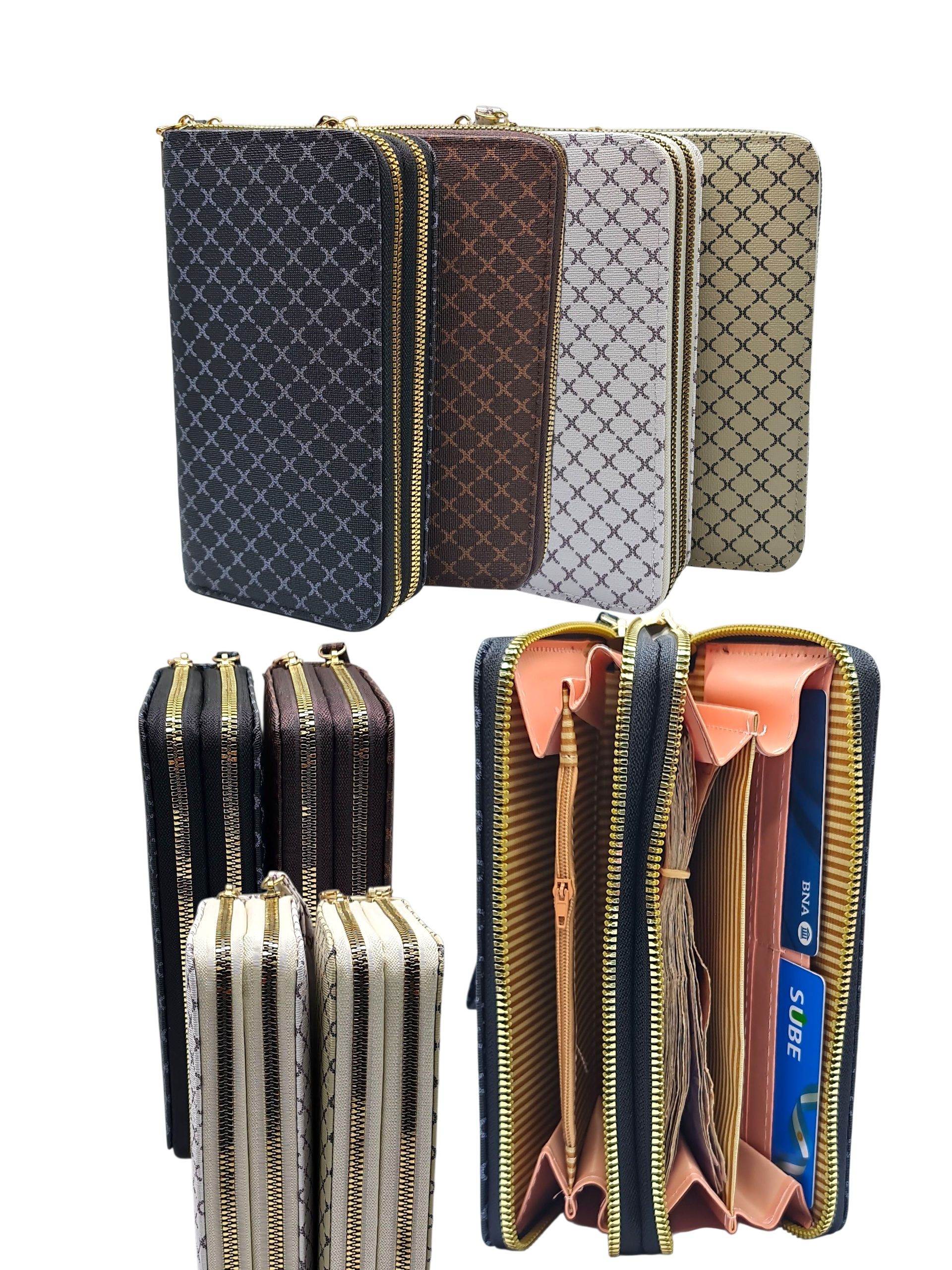 Billeteras mujer doble cierre metal Fashion 20x10cm C/U.