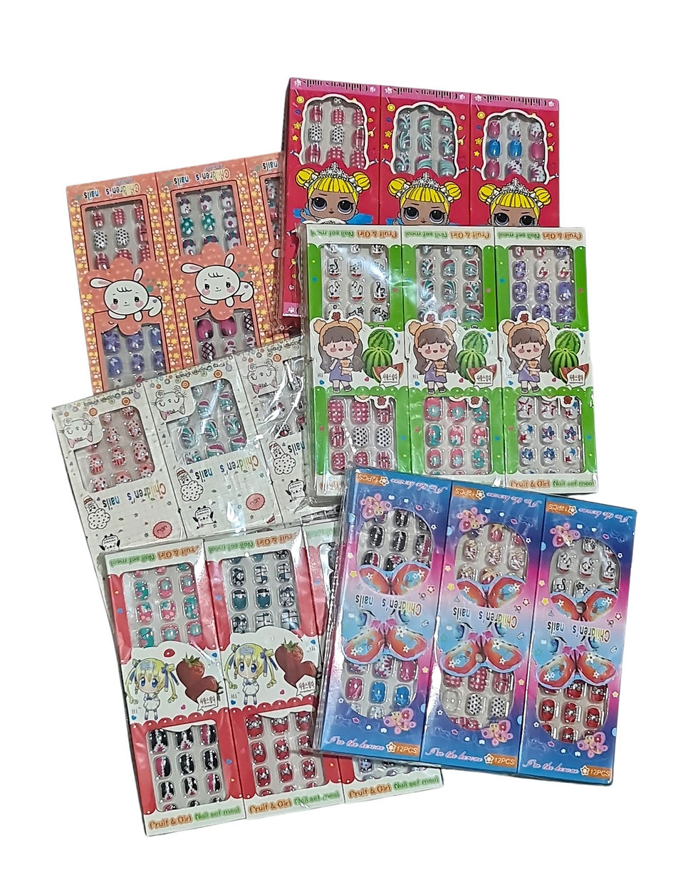 Miniatura: Uñas postizas para nenas  surtidos pack x 12 unidades 