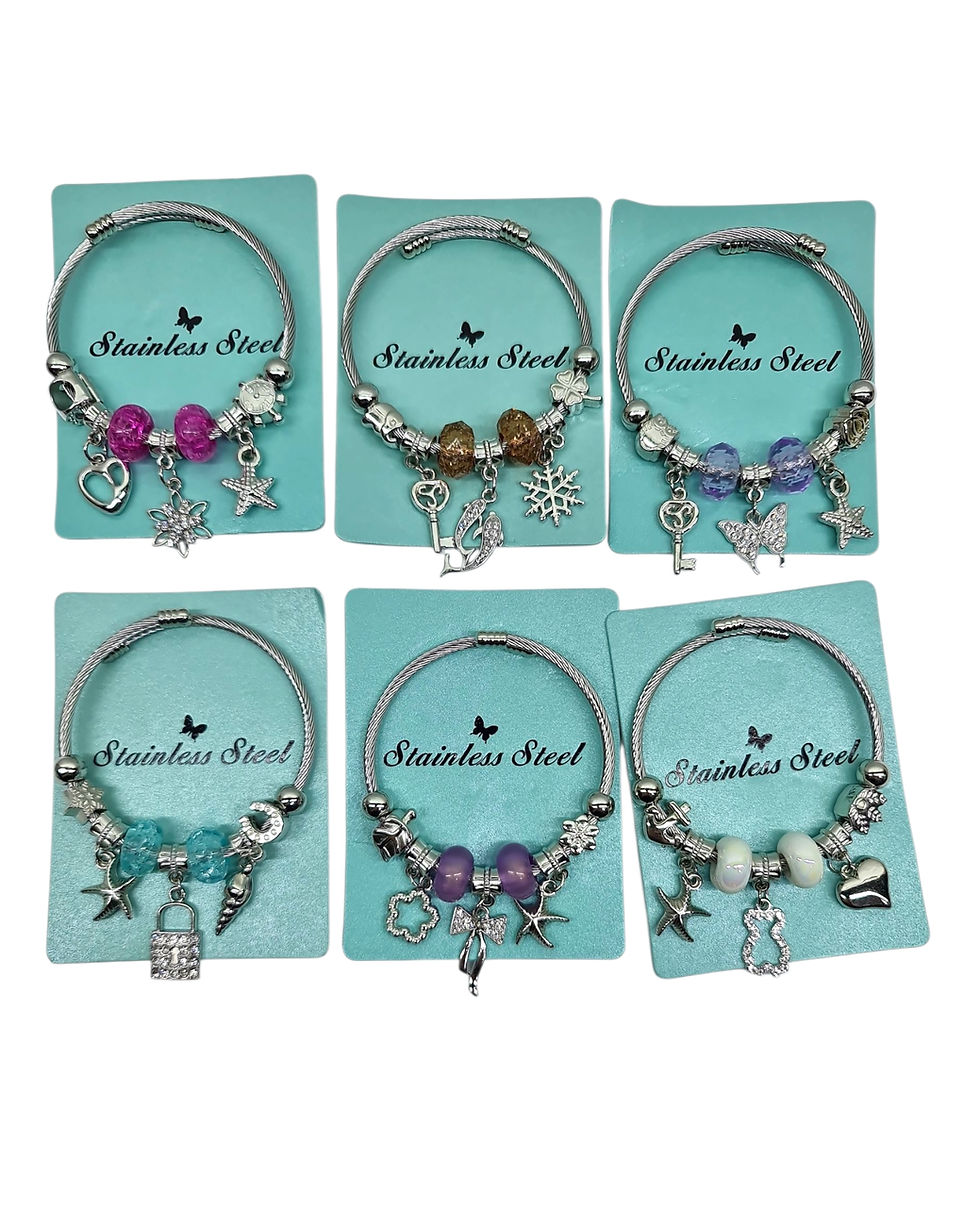 Miniatura: Pulseras pandoras Acero económico ps-4977 C/U.