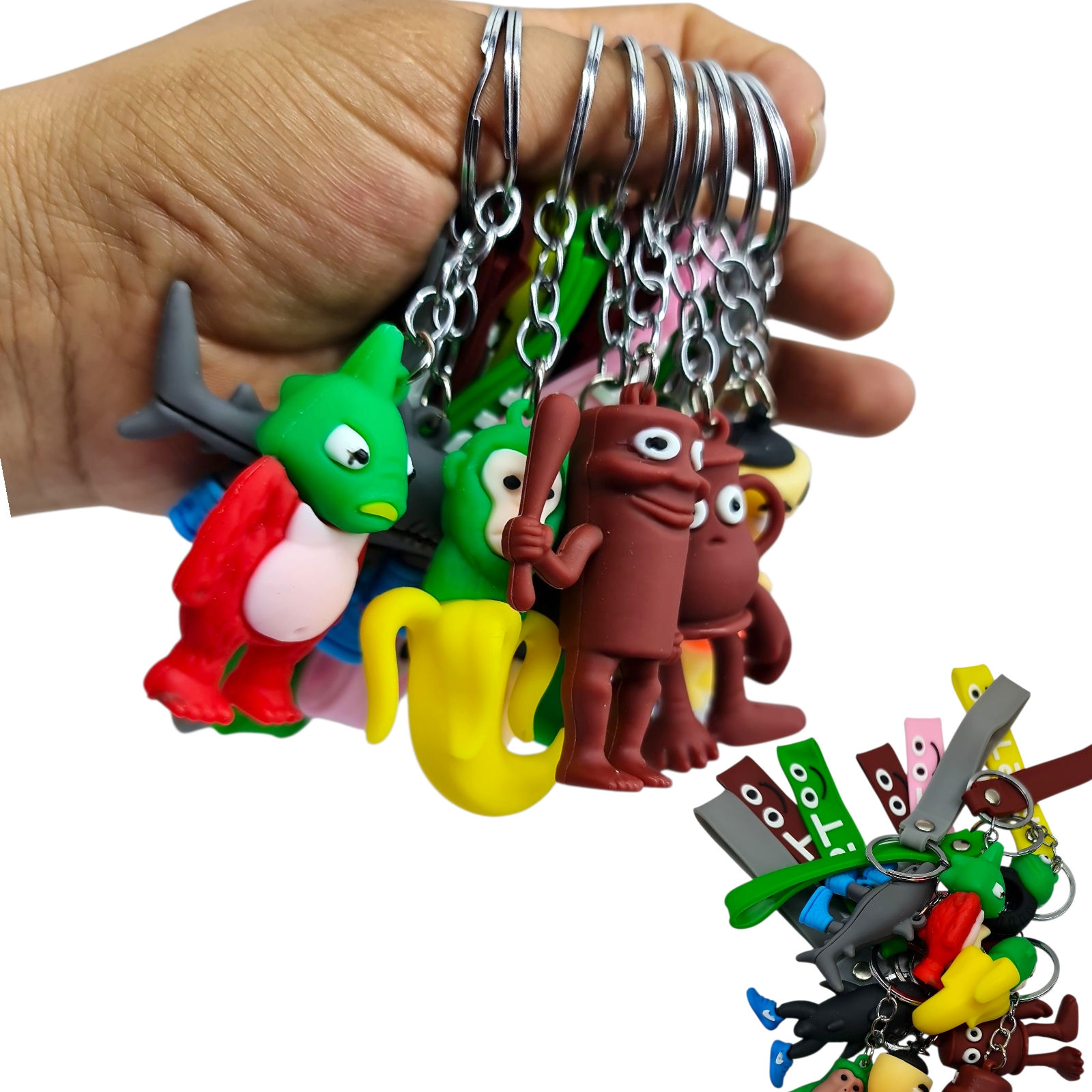 Llaveros personajes surtidos con Soga Tralaleros Blister X 12 Unidades 