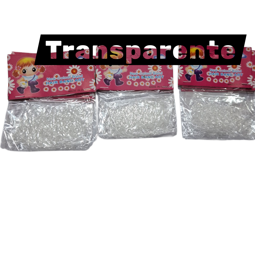 Gomitas de silicina de trenzas transparente. 