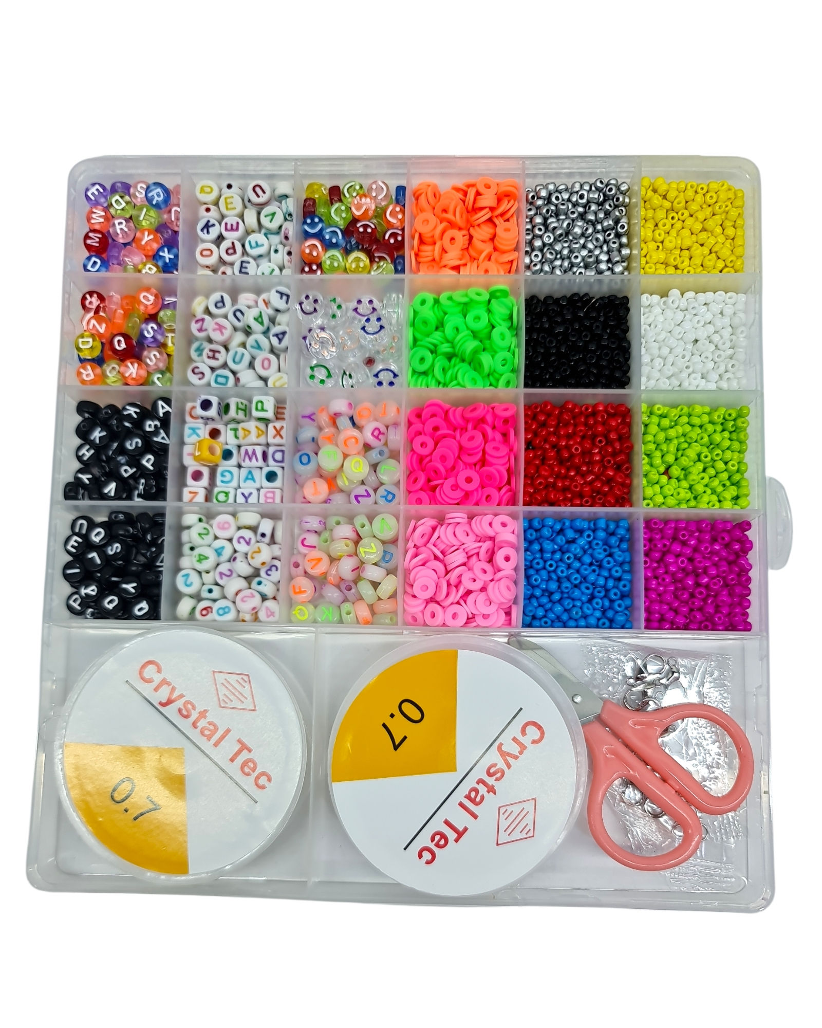 Caja kit armar pulseras mostacillas dijes tansas letras Modelo 03