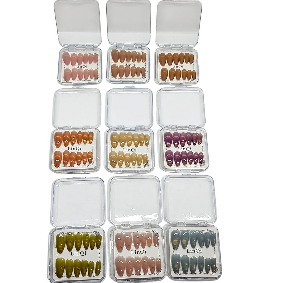 Miniatura: Kit 12 Uñas Postizas Con Adhesivos Press On Nails Colores 