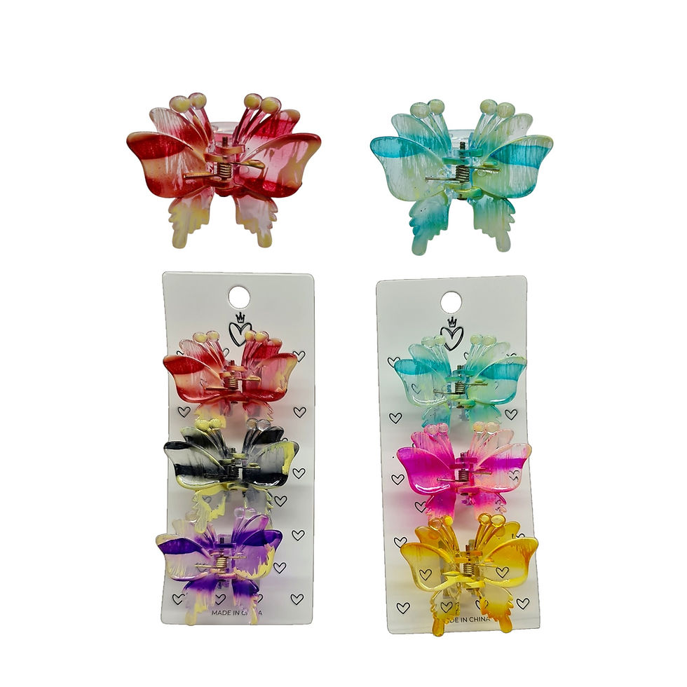 Miniatura: Broches de pelo Mariposas mediano 6cm Blíster x 6unds