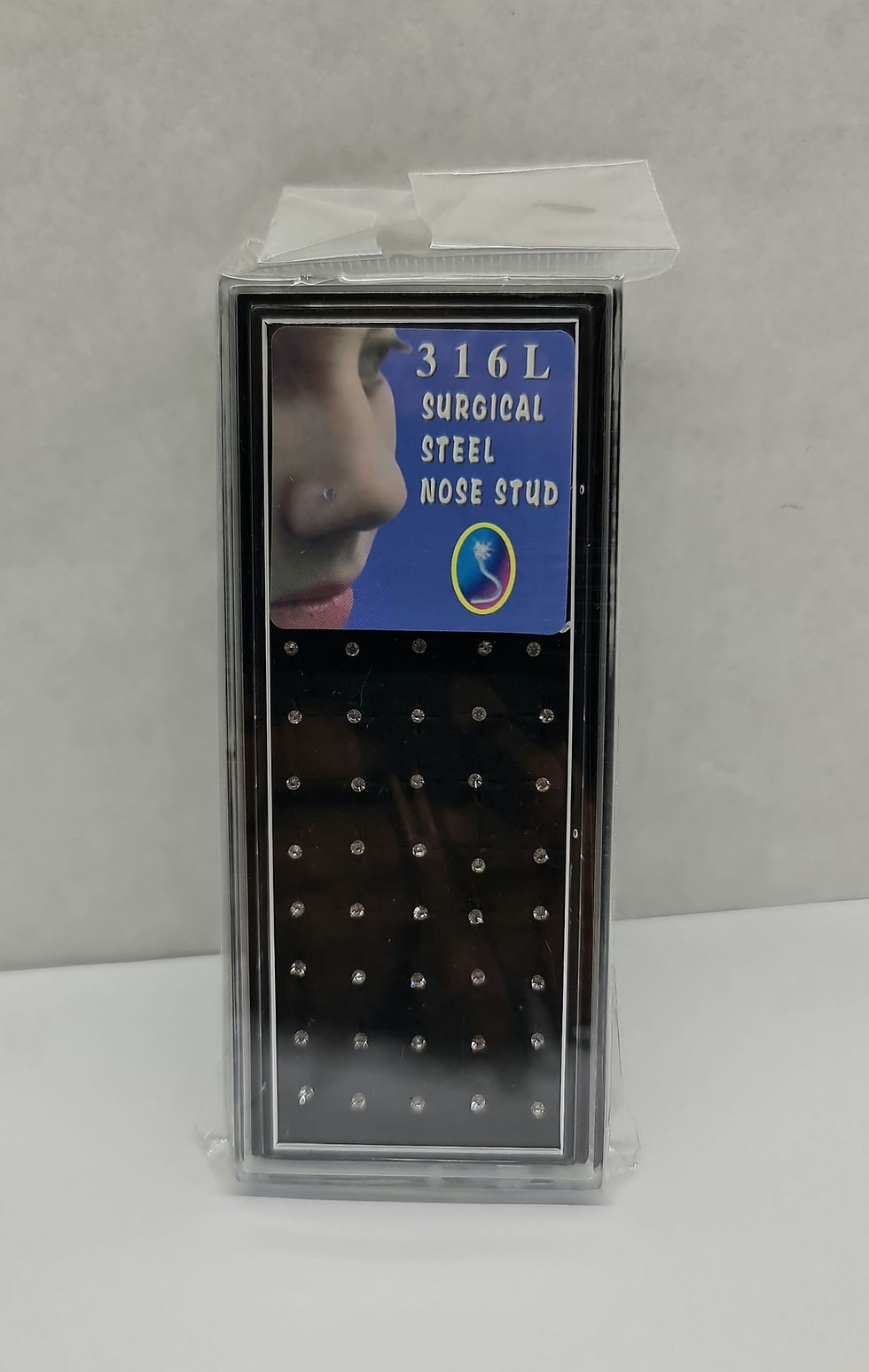 Miniatura: Piercing Nariz Nostril espiral o rulito piedra Blanca chica x 40 Unds 
