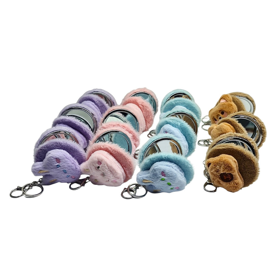 Miniatura: Espejitos de cartera con personajes de peluche llaveros C/u.