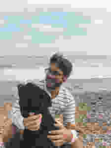 playing on the beach