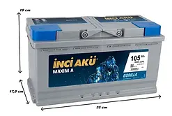 İnci Maxim A Gorilla 12V 105 Ah 960A