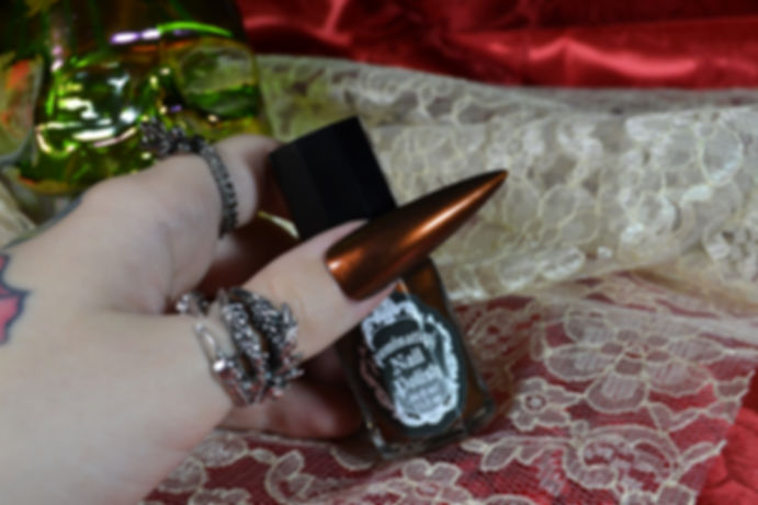 Earth Dragon Nail Polish - Dark Brown Metallic With Orange/Gold Duochrome