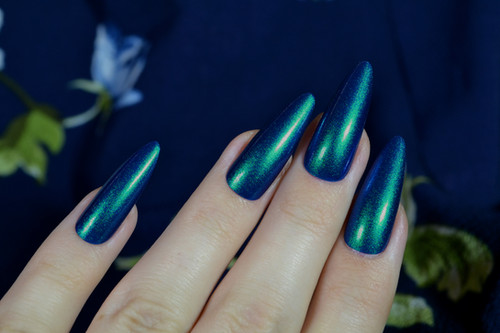 Deep Space Nail Polish - Dark Blue With Turquoise Shimmer