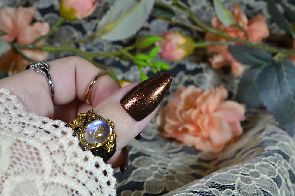 Thumbnail: Iced Cocoa Nail Polish - Deep Metallic Brown With Silver And Bronze Shimmer