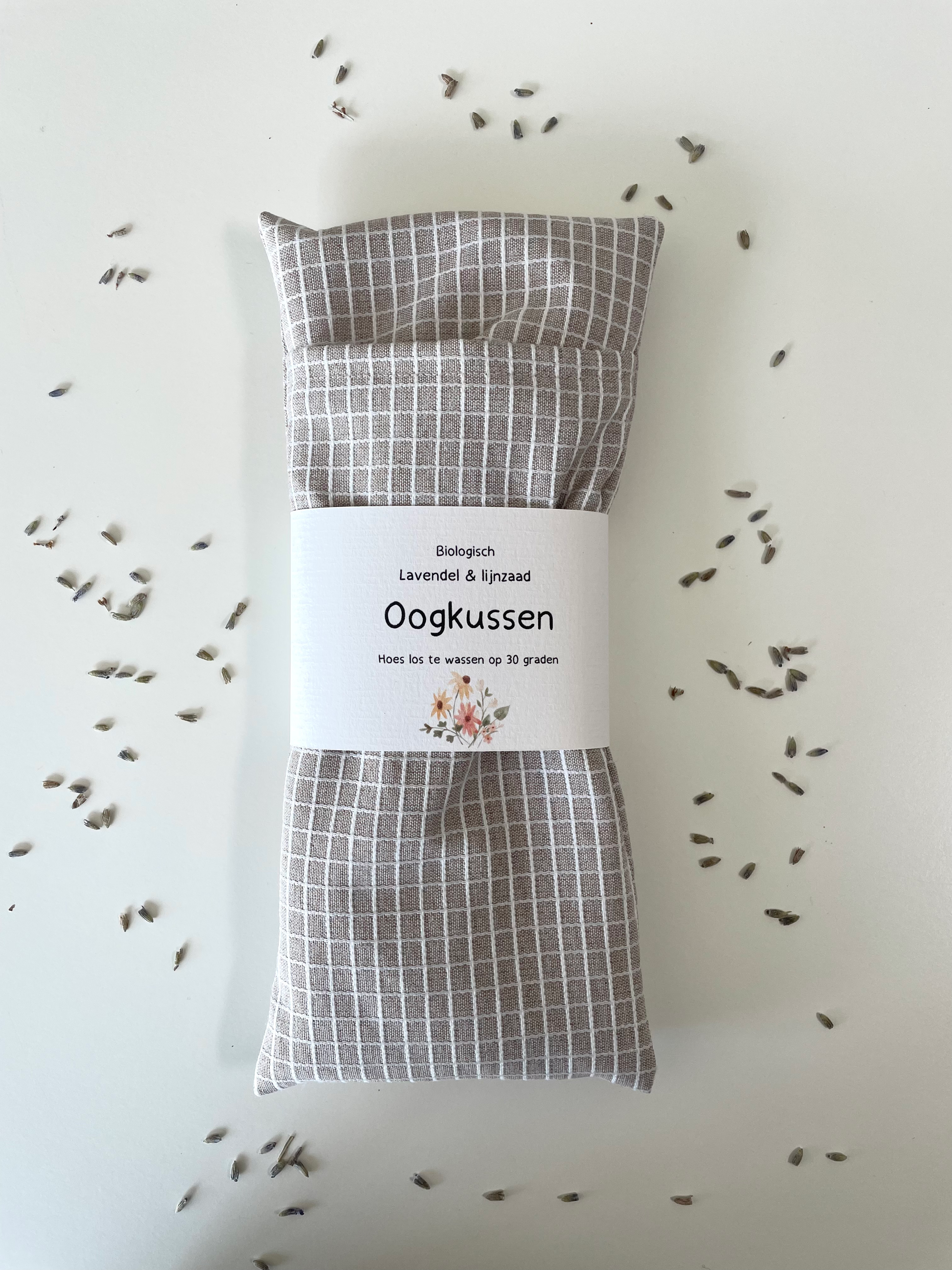 Oogkussen beige ruit