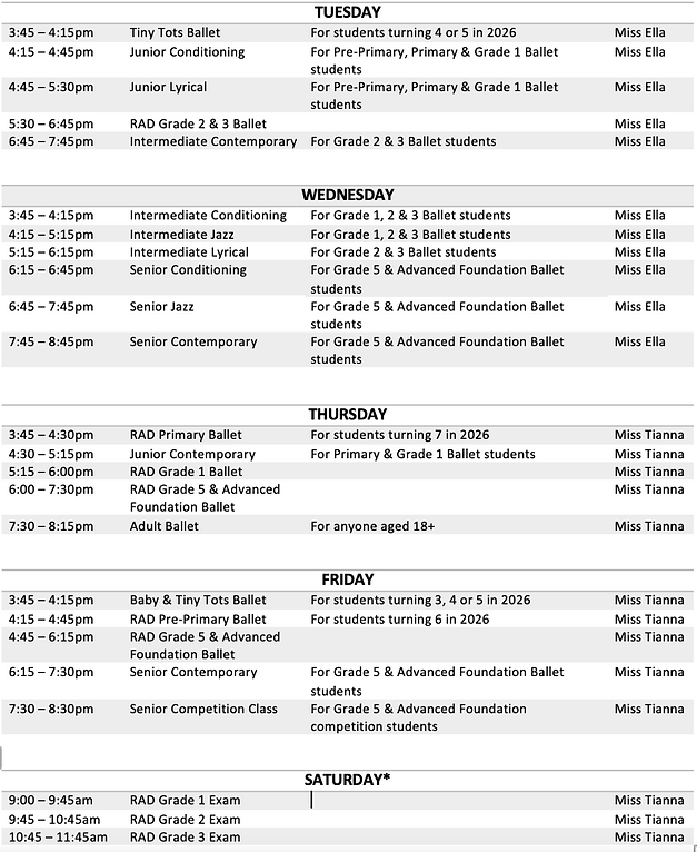 Timetable V4